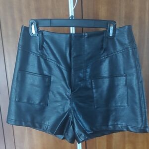 Olivaceous High Waist Black Women's Shorts
